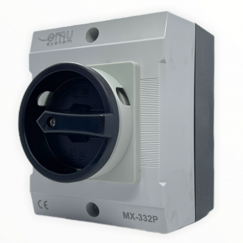 Hauptschalter 4-​Polig 32 A - im Gehäuse IP65 Schwarz